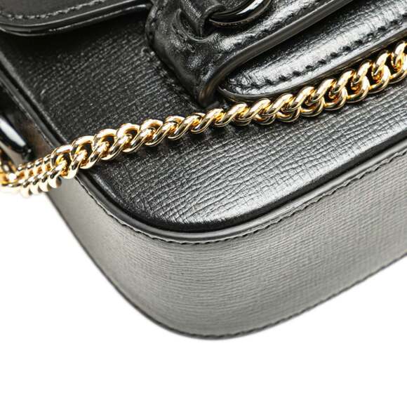 GUCCI Authentic Black Leather Horsebit Shoulder Bag - Picture 4 of 13